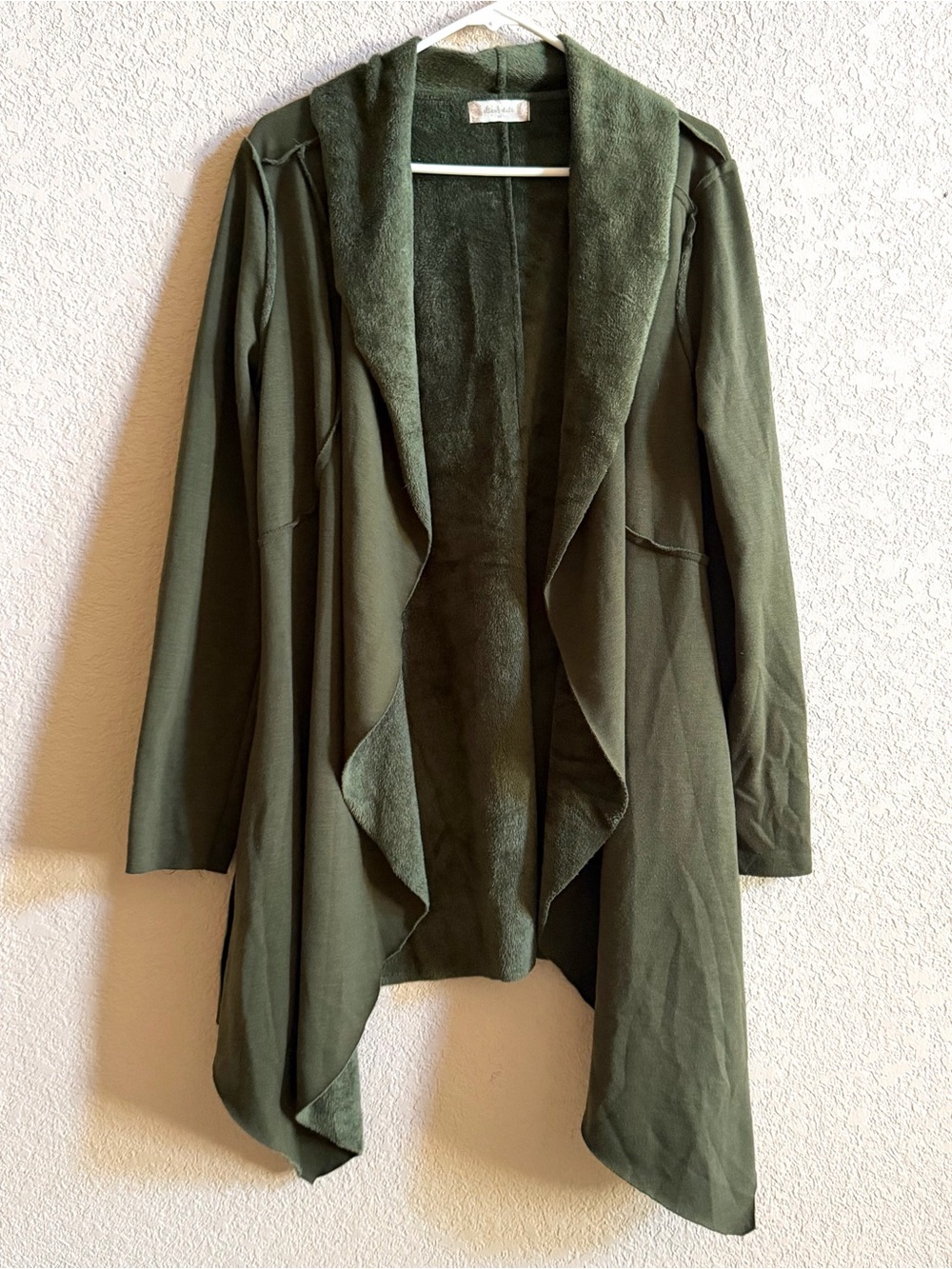 Altar’d State Cardigan Women M Olive Green Open Front Sweater Pockets Cozy Fall
